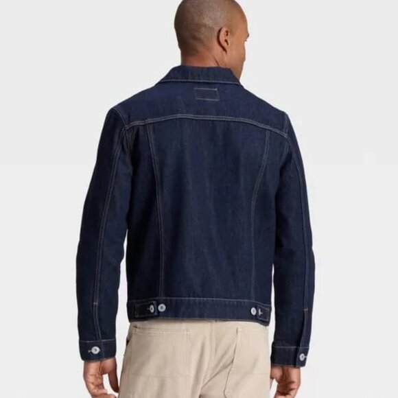 NWOT GOODFELLOW & CO Denim Trucker Jean Jacket Dark Indigo S - Picture 3 of 8